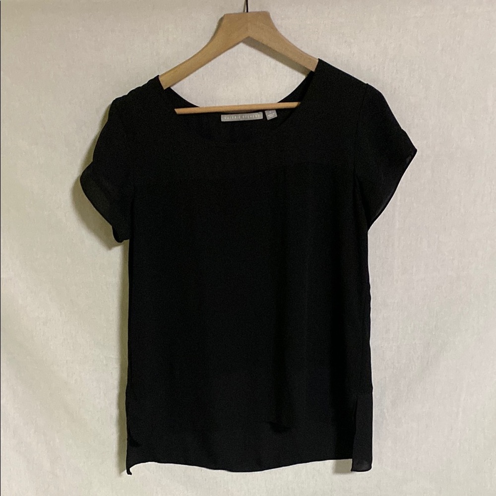 Valerie Stevens Black Blouse Classic Style